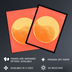 "Artery8 Wall Art Print Pumpkin Orange Mango Duotone Yin Yang Abstract Sun Minimalist Poster - Size: W12"" x H16""" - thumbnail 2