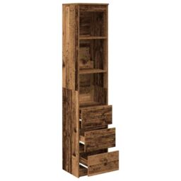 Berkfield Home Highboard Old Wood 37.5x35x180 cm Engineered Wood in Brown - thumbnail 5