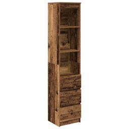 Berkfield Home Highboard Old Wood 37.5x35x180 cm Engineered Wood in Brown - thumbnail 2