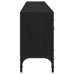 Berkfield Home TV Cabinet with Drawer Black Oak 200x25x44 cm Engineered Wood - Size: 200 x 25 x 44 cm - thumbnail 7