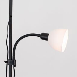 ValueLights Mozz Mother & Child Uplighter Floor Lamp with Side Lamp & LED Bulbs in Jet Black - thumbnail 4