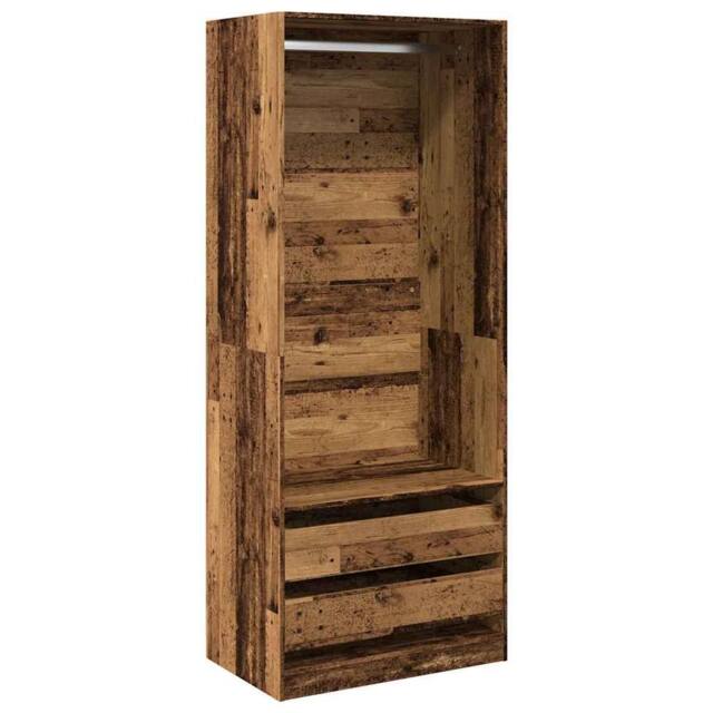 Berkfield Home Wardrobe Old Wood 80x50x200 cm Engineered Wood in Brown - Size: 80 x 50 x 200 cm - image 1