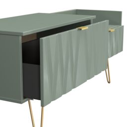 Ready Assembled 2 U Dallas 2 Drawer Coffee TV Unit (Ready Assembled) in Pale Green - thumbnail 7