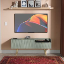 Ready Assembled 2 U Dallas 2 Drawer Coffee TV Unit (Ready Assembled) in Pale Green