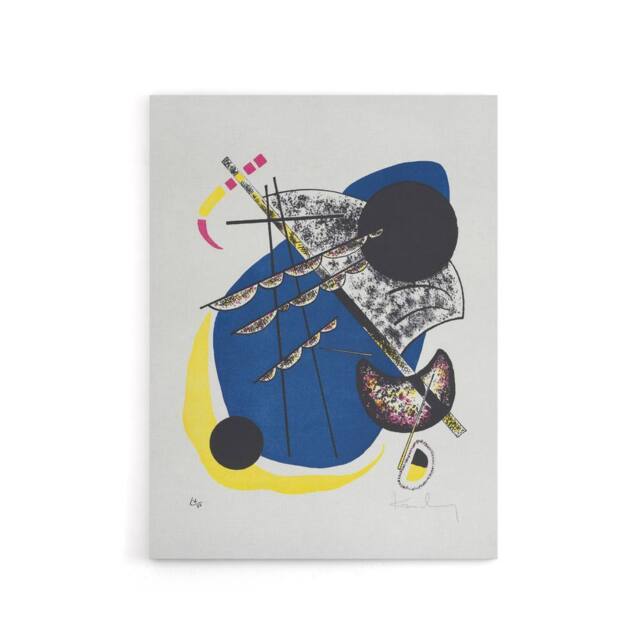 "Artery8 Small Worlds II Abstract Painting Kandinsky Canvas Wall Art Print in White - Size: W12"" x H16""" - image 1