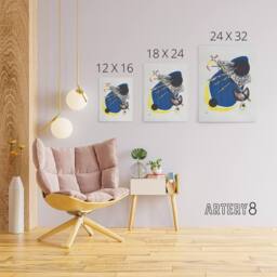 "Artery8 Small Worlds II Abstract Painting Kandinsky Canvas Wall Art Print in White - Size: W12"" x H16""" - thumbnail 4