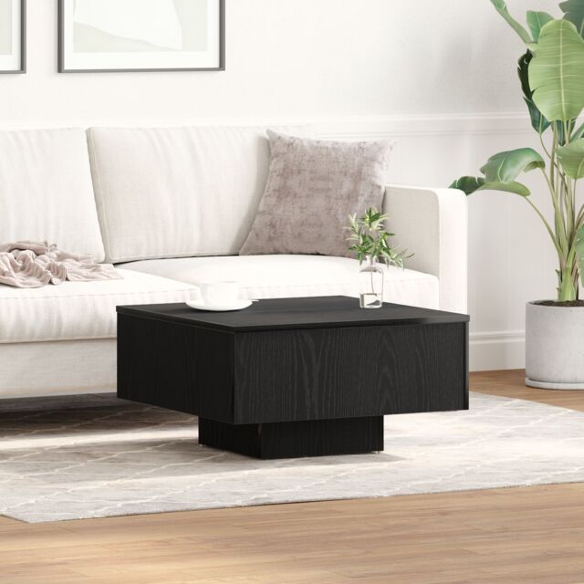 Berkfield Home Black Oak Coffee Table - 60x60x31.5 cm - Made with Engineered Wood - image 1