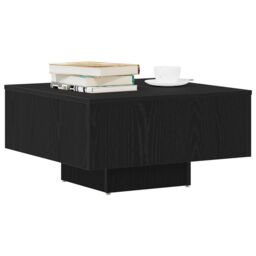 Berkfield Home Black Oak Coffee Table - 60x60x31.5 cm - Made with Engineered Wood - thumbnail 3