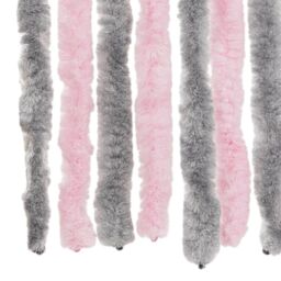 Berkfield Home Fly Curtain Silver Grey & Pink 100x220 cm Chenille - thumbnail 6