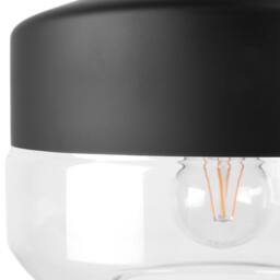 Wyld and Coco Clear Glass Pendant Lamp Black - Modern Geometric Round - thumbnail 5