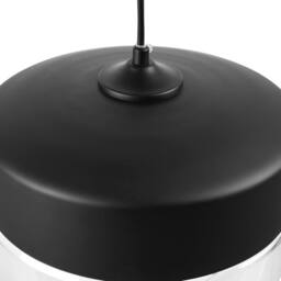 Wyld and Coco Clear Glass Pendant Lamp Black - Modern Geometric Round - thumbnail 4