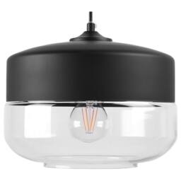 Wyld and Coco Clear Glass Pendant Lamp Black - Modern Geometric Round - thumbnail 2