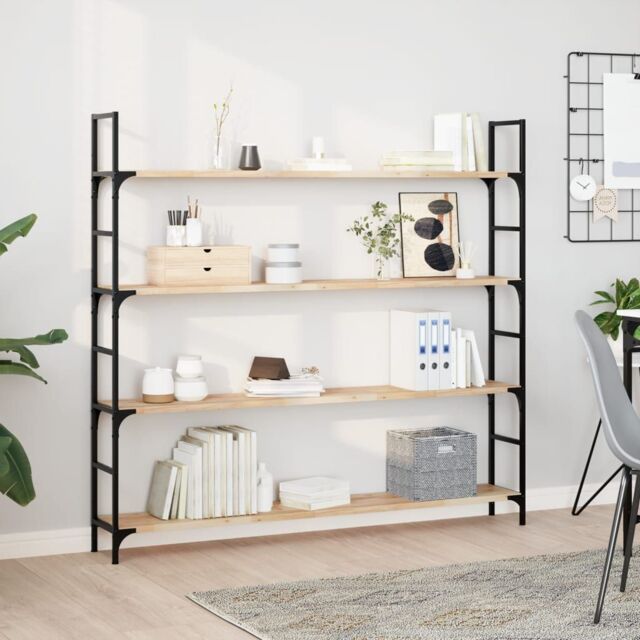 Berkfield Home Floating Shelves 2 pcs 160x20x2 cm Untreated Solid Wood Acacia in Brown - Size: 160 x 20 x 2 cm - image 1