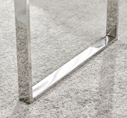 FurnitureboxUK Miami Modern Rectangular Clear Glass Coffee Table with Square Silver Chrome Metal Legs for Minimalist Living Room - thumbnail 4