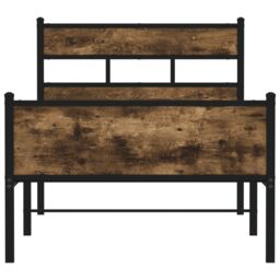 Berkfield Home Bed Frame without Mattress Smoked Oak 80x200 cm Engineered Wood in Brown - thumbnail 4