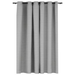 Berkfield Home Linen-Look Blackout Curtains with Grommets Grey 290x245cm - Size: 290x245 cm - thumbnail 2