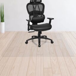 Costway 120cm x 120cm PVC Chair Mat for Hardwood Floor for Office & Home in Clear - Size: 120 cm x 120 cm - thumbnail 4
