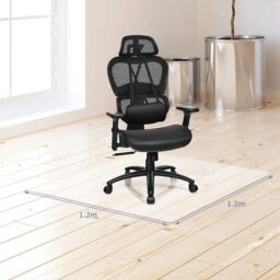 Costway 120cm x 120cm PVC Chair Mat for Hardwood Floor for Office & Home in Clear - Size: 120 cm x 120 cm - thumbnail 5