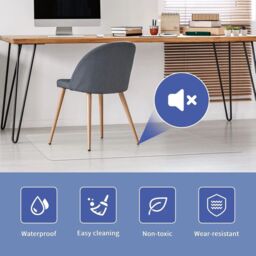 Costway 120cm x 120cm PVC Chair Mat for Hardwood Floor for Office & Home in Clear - Size: 120 cm x 120 cm - thumbnail 6