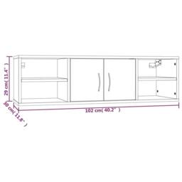 Berkfield Home Wall Shelf Smoked Oak 102x30x29 cm Engineered Wood in Brown - Size: 102 x 30 x 29 cm - thumbnail 9