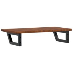 Berkfield Home Basin Shelf Wall Mounted Steel & Solid Wood Oak in Brown - thumbnail 6