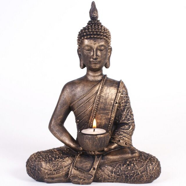Something Different Sitting Thai Buddha Tealight Holder in Dark Brown - image 1