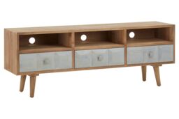 Orsina Modern Wooden Media Unit, Wooden TV Unit For Livingroom, Durable Contemporary TV Cabinet in Natural - thumbnail 3
