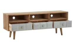 Orsina Modern Wooden Media Unit, Wooden TV Unit For Livingroom, Durable Contemporary TV Cabinet in Natural - thumbnail 2