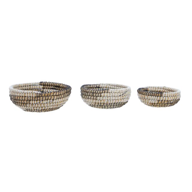 Orsina Lidi Set Of 3 Baskets With Black & White Detail - image 1