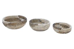 Orsina Lidi Set Of 3 Baskets With Black & White Detail - thumbnail 3