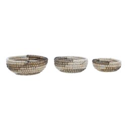 Orsina Lidi Set Of 3 Baskets With Black & White Detail - thumbnail 1