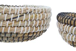 Orsina Lidi Set Of 3 Baskets With Black & White Detail - thumbnail 5