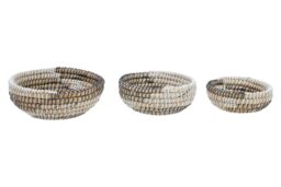 Orsina Lidi Set Of 3 Baskets With Black & White Detail - thumbnail 4