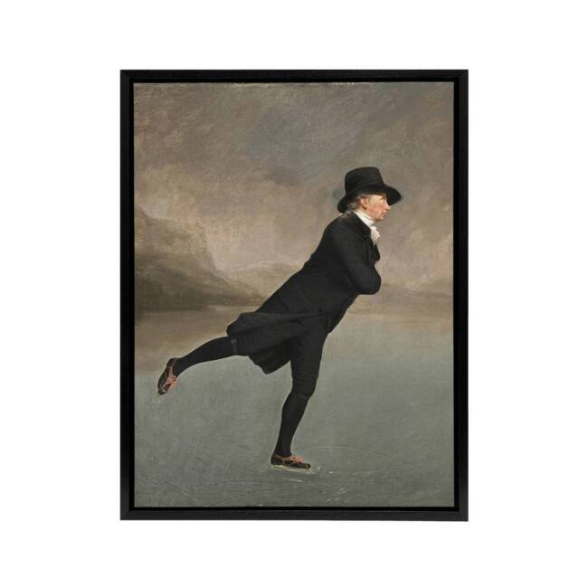 "Artery8 Henry Raeburn The Skating Minister Framed Canvas Wall Art Print in Grey - Size: W12"" x H16""" - image 1