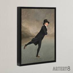 "Artery8 Henry Raeburn The Skating Minister Framed Canvas Wall Art Print in Grey - Size: W12"" x H16""" - thumbnail 2