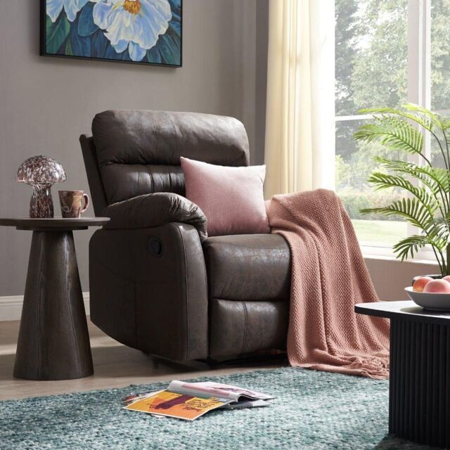 Home Detail Maxwell Air Leather Recliner Sofa in Brown - image 1