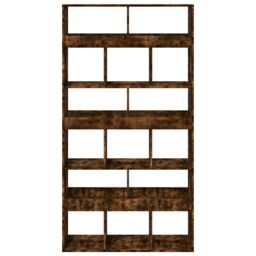 Berkfield Home Bookcase Smoked Oak 100x33x187.5 cm Engineered Wood in Brown - thumbnail 4