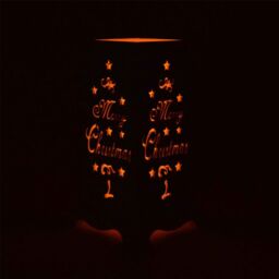 Shatchi LED Candle Flameless Table Top Wooden Holder Engraved Merry Christmas White Battery Operated - thumbnail 5