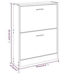 Berkfield Home Shoe Cabinet Concrete Grey 59x17x81 cm Engineered Wood - Size: 59 x 17 x 81 cm - thumbnail 8
