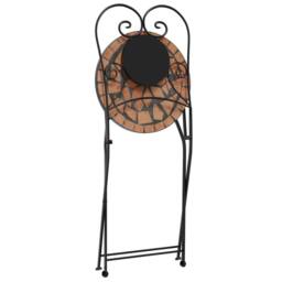 Berkfield Home Mosaic Bistro Set Terracotta Iron & Ceramic in Orange - thumbnail 5