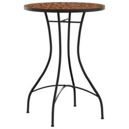 Berkfield Home Mosaic Bistro Set Terracotta Iron & Ceramic in Orange - thumbnail 3