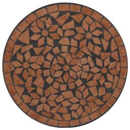 Berkfield Home Mosaic Bistro Set Terracotta Iron & Ceramic in Orange - thumbnail 6