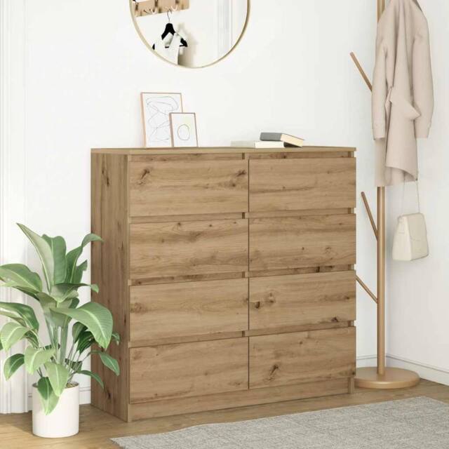 Berkfield Home Sideboard Artisan Oak 100x35x99 cm Engineered Wood in Brown - Size: 100 x 35 x 99 cm - image 1