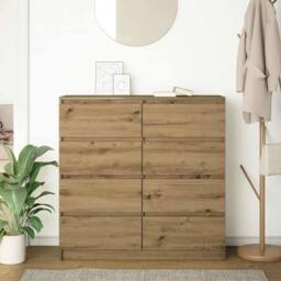 Berkfield Home Sideboard Artisan Oak 100x35x99 cm Engineered Wood in Brown - Size: 100 x 35 x 99 cm - thumbnail 3
