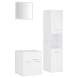 Berkfield Home Bathroom Furniture Set White Engineered Wood - thumbnail 2