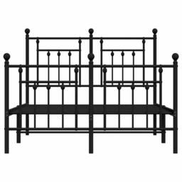Berkfield Home Metal Bed Frame with Headboard & Footboard Black 120x200 cm - Size: Small Double - thumbnail 6