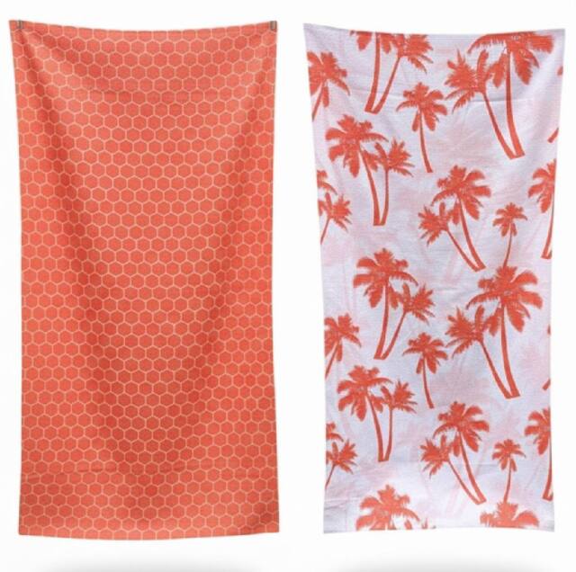 LARANGE Beach Towel Bag Microfiber Waffle Double-Sided 160 X 80 in Coral - image 1