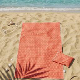LARANGE Beach Towel Bag Microfiber Waffle Double-Sided 160 X 80 in Coral - thumbnail 2