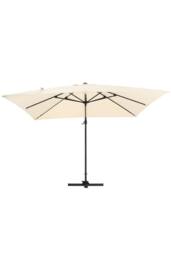 Living and Home Large Square Canopy Rotating Outdoor Cantilever Parasol with Square Base in Beige - thumbnail 4
