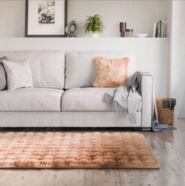 New Edge Blinds Deluxe Fur Rug in Tan - Size: 80 cm x 150 cm - image 1